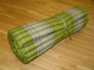 TK0020-28 Thai-/Yogamatte "gross" - grün/Blume