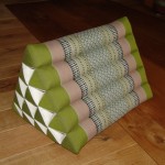 TK0005-11 Dreieckkissen "Jumbo" (15er) - grün/braun/Blume (Seitenlänge 40cm / Breite 57 cm)